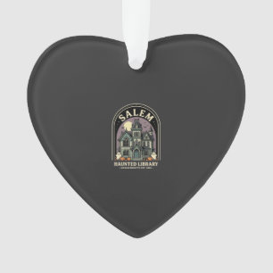 Salem Haunted Library Halloween Design_1 Ornament