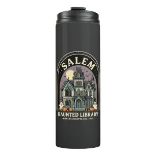 Salem Haunted Library Halloween Design_1 Thermal Tumbler