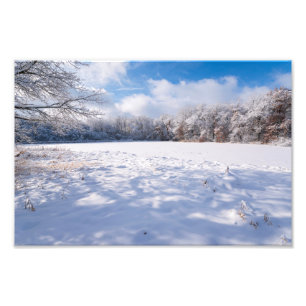 Salem Hills Pond and Forest Winter Landscape Photo Print