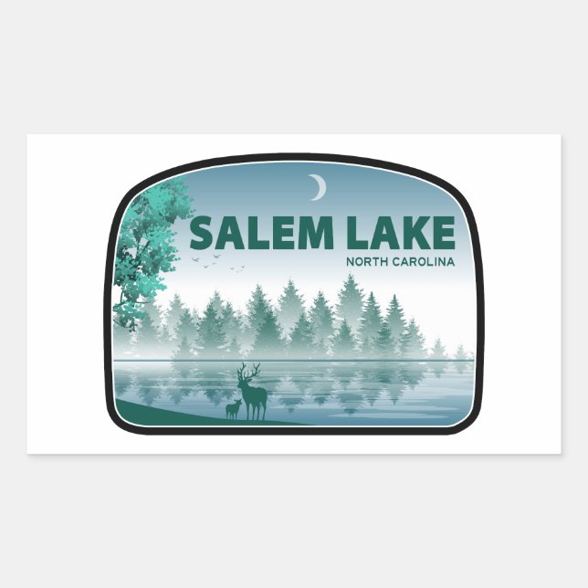 Salem Lake North Carolina Deer Rectangular Sticker (Front)