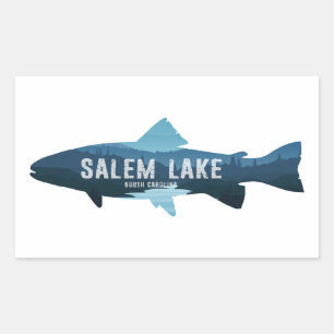 Salem Lake North Carolina Fish Rectangular Sticker