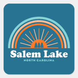 Salem Lake North Carolina Rainbow Square Sticker