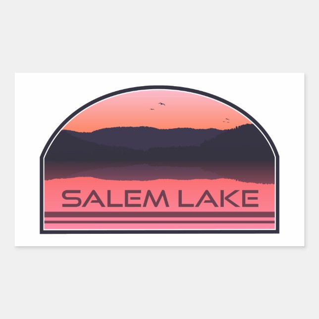 Salem Lake North Carolina Red Sunrise Rectangular Sticker (Front)