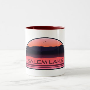 Salem Lake North Carolina Red Sunrise Two-Tone Coffee Mug