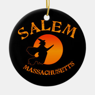 Salem MA Witch Ceramic Tree Decoration