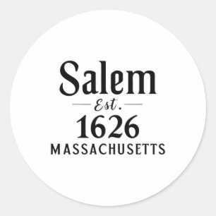 Salem Machusettes Est. 1626 Halloween Fall Autumn  Classic Round Sticker