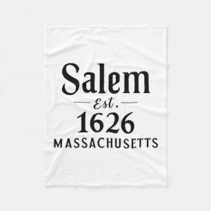Salem Machusettes Est. 1626 Halloween Fall Autumn Fleece Blanket