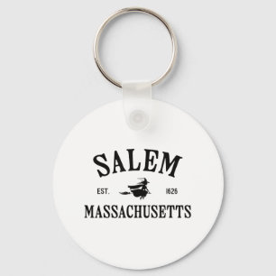 Salem Machusetts Witch Flying Broomstick Halloween Key Ring