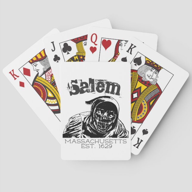 Salem Massachusetts Skull Grim Reaper Playing Cards (Back)