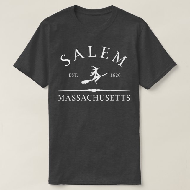 Salem Massachusetts Witch Halloween T-Shirt (Design Front)