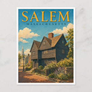 Salem Massachusetts Witch House GeoSaga Postcard