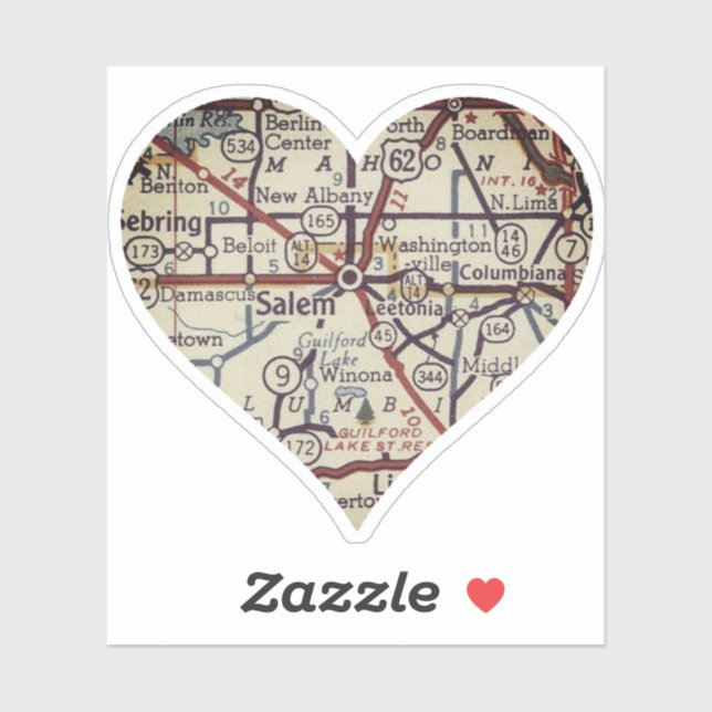 Salem Ohio Retro Map (Sheet)