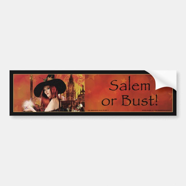 Salem or Bust!  - Witch Bumper Sticker (Front)