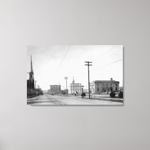 Salem, OR Town View State Street Photograph Canvas Print
