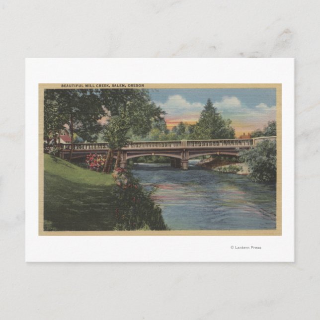 Salem, Oregon - Beautiful Mill Creek Postcard (Front)