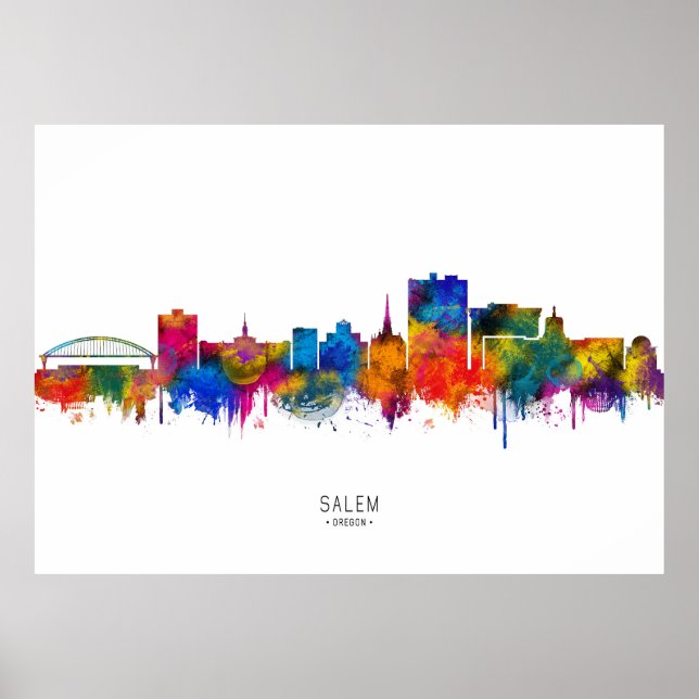 Salem Oregon Skyline Poster (Front)