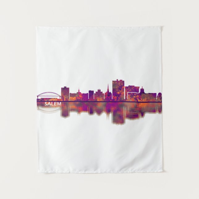 Salem Oregon Skyline Tapestry (Front)