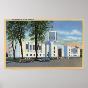 Salem, Oregon - State Capitol Building View Poster