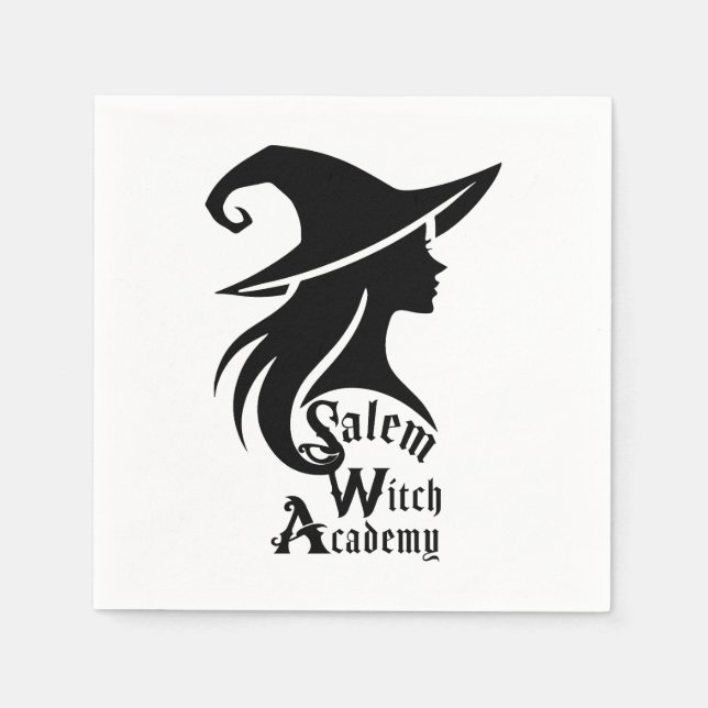 Salem Witch Academy Wiccan Witches Halloween Party Napkin (Front)