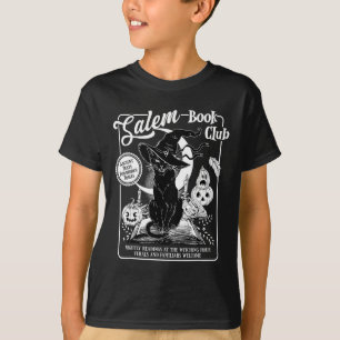 Salem Witch Book Club Bookish Retro Halloween Blac T-Shirt