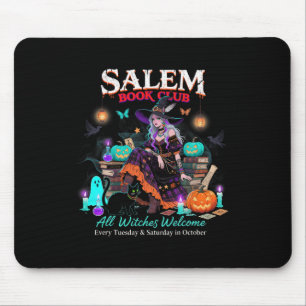Salem Witch Book Club Halloween Reading Book Lover Mouse Mat