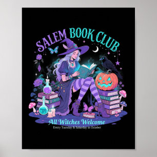 Salem Witch Book Club Halloween Reading Book Lover Poster