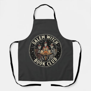 Salem Witch Book Club Halloween Skeleton Design_1 Apron