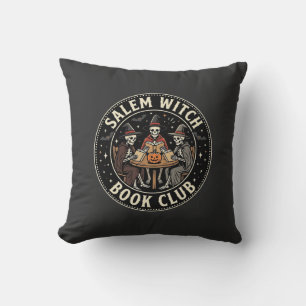 Salem Witch Book Club Halloween Skeleton Design_1 Cushion
