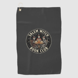 Salem Witch Book Club Halloween Skeleton Design_1 Golf Towel