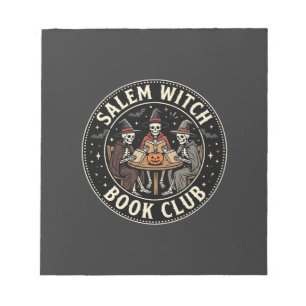 Salem Witch Book Club Halloween Skeleton Design_1 Notepad