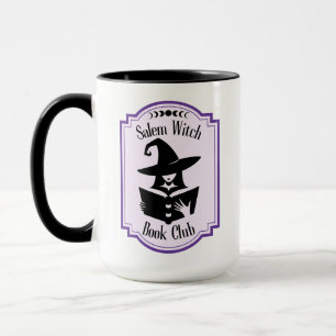 Salem witch book club silhouette book lover purple mug