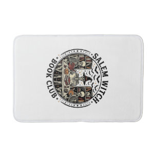 Salem Witch Book Club Vintage Skeleton Halloween S Bath Mat
