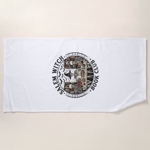 Salem Witch Book Club Vintage Skeleton Halloween S Beach Towel