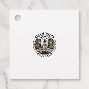 Salem Witch Book Club Vintage Skeleton Halloween S Favour Tags