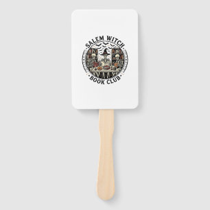 Salem Witch Book Club Vintage Skeleton Halloween S Hand Fan