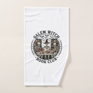 Salem Witch Book Club Vintage Skeleton Halloween S Hand Towel