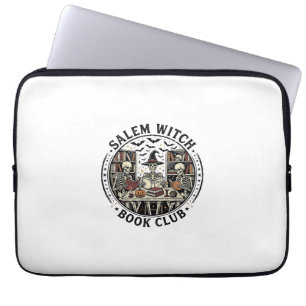 Salem Witch Book Club Vintage Skeleton Halloween S Laptop Sleeve