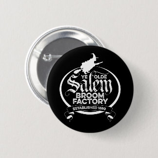 Salem Witch Broom Factory – funny vintage gothic 6 Cm Round Badge