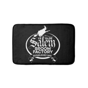 Salem Witch Broom Factory – funny vintage gothic Bath Mat