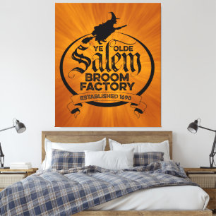Salem Witch Broom Factory – funny vintage gothic Canvas Print