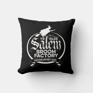 Salem Witch Broom Factory – funny vintage gothic Cushion