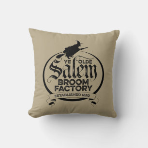 Salem Witch Broom Factory – funny vintage gothic Cushion