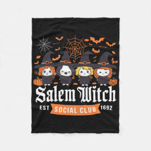 Salem Witch Est 1692 Social Club Halloween Womens Fleece Blanket