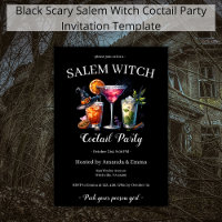 Salem Witch Scary Coctail Party Black Halloween