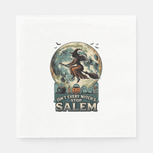 Salem Witch Shirt Vintage Engraving Spooky Humour Napkin