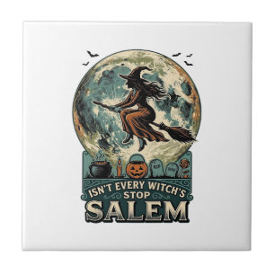 Salem Witch Shirt Vintage Engraving Spooky Humour Tile