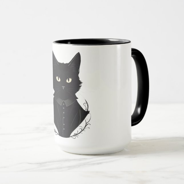 Salem's Enchanted Black Cat Mug (Front Right)