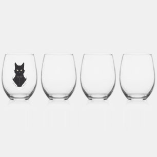 Salem's Enchanted Black Cat Stemless Wine Glass