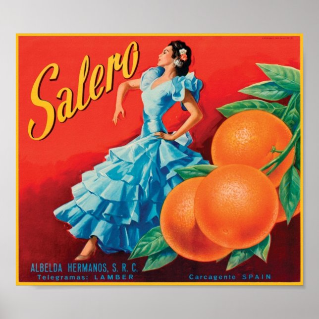 Salero Vintage Crate Label - Dancer Poster (Front)