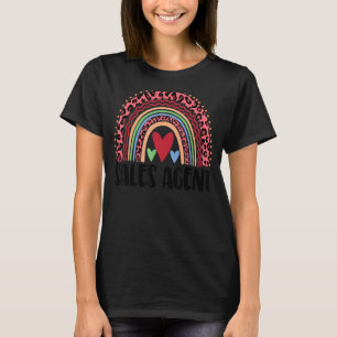 Sales Agent Rainbow   Women Leopard Rainbow Love T-Shirt